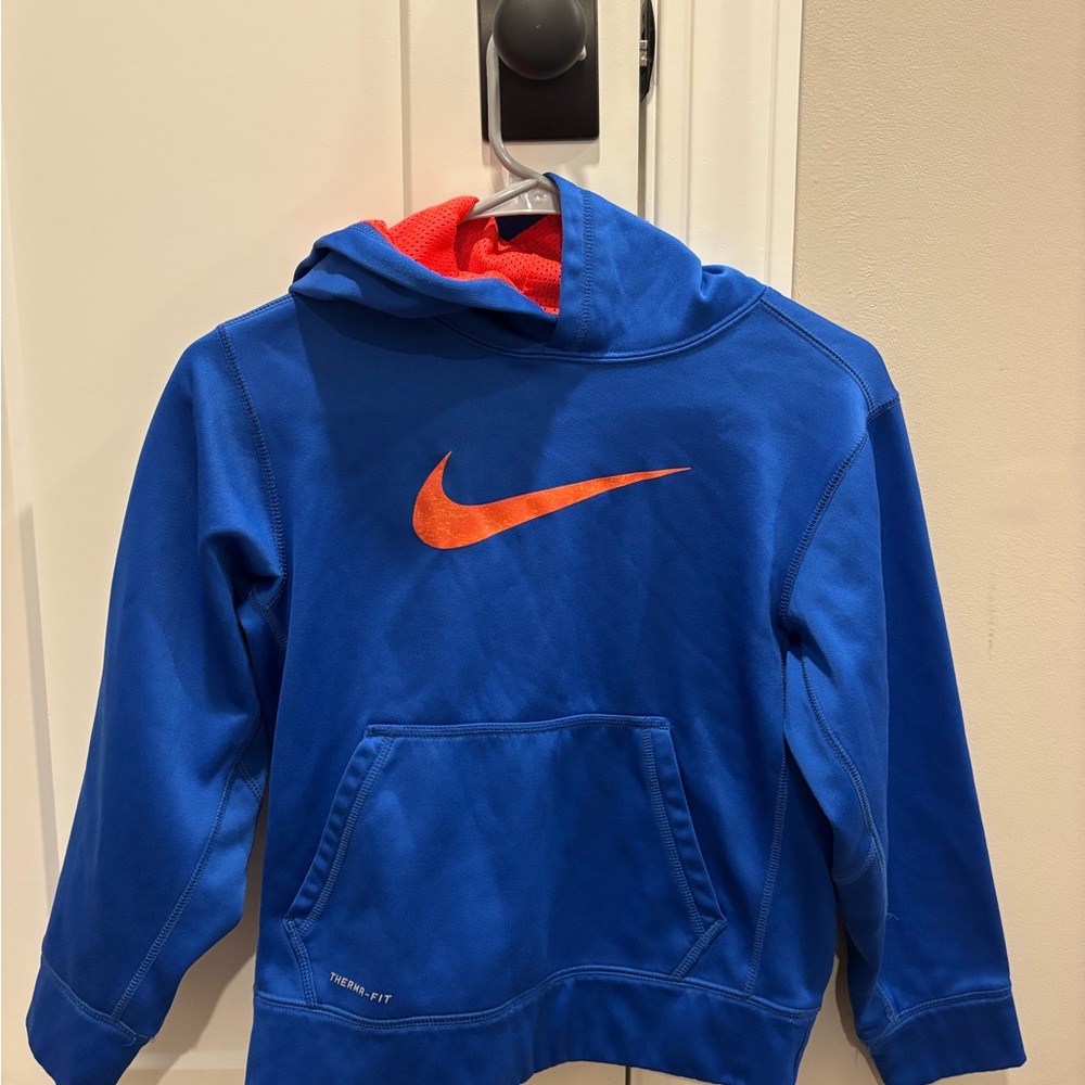 Nike Blue and Orange Athletic Hoodie
